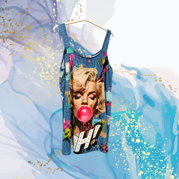 Camiseta curvy Marilyn Pop tirantes