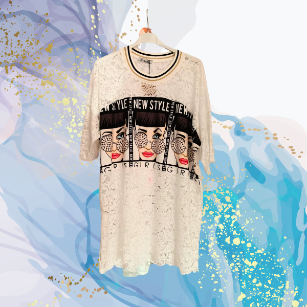 Camiseta encaje NewStyle blanca