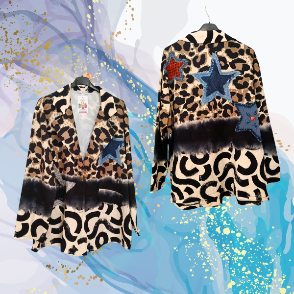 Blazer curvy sin forro print Jeans