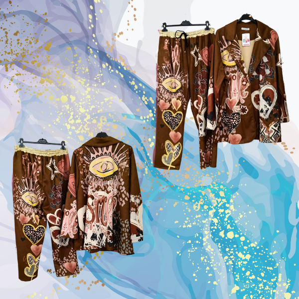 Conjunto antelina Smile curvy plus caramelo