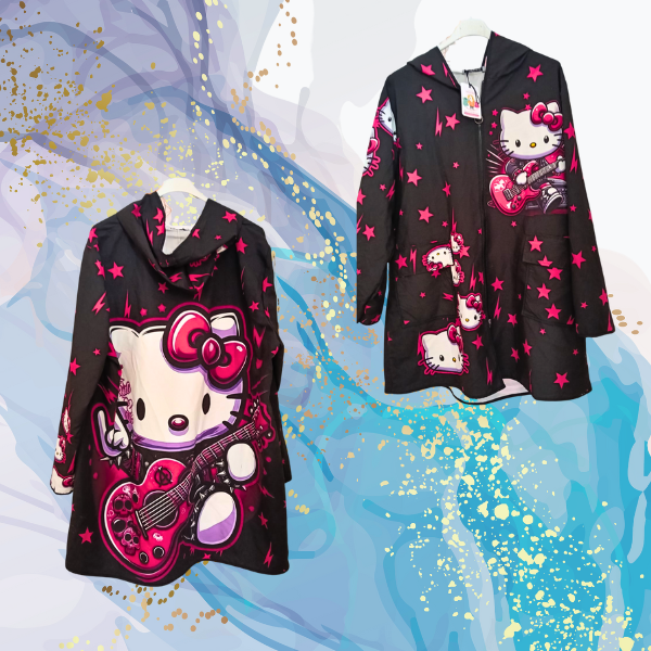 Cortavientos Kitty Rockera bolsillos delanteros