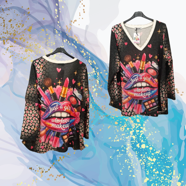 Jersey curvy cuello engomado MakeUp