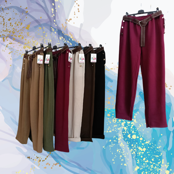 Pantalón curvy comfy botones dorados