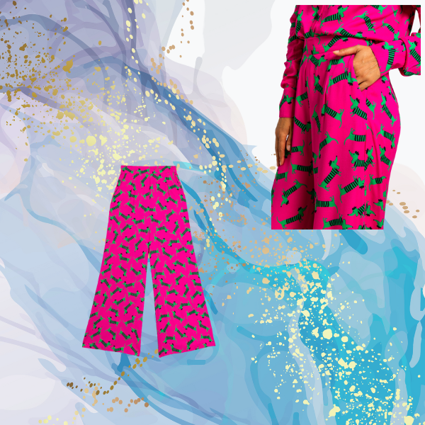 Pantalón fluido pierna ancha Perra Verde Lolina