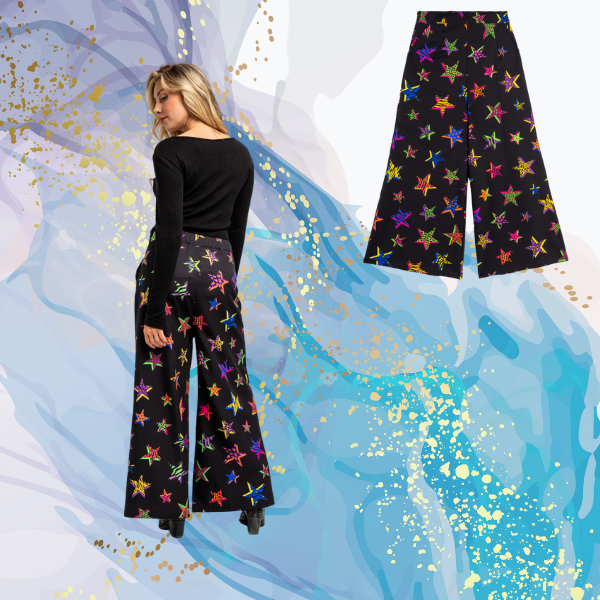 Pantalón fluido pierna ancha Shiny Girl Lolina