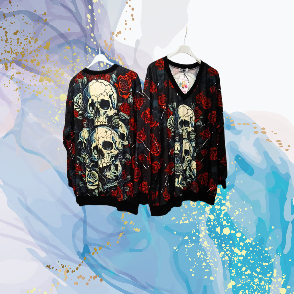 Sudadera pico Rose Skull