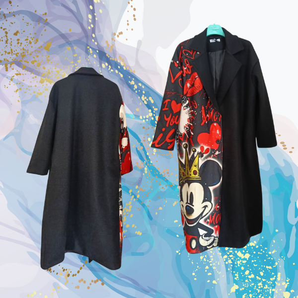 Abrigo Mickey paño negro
