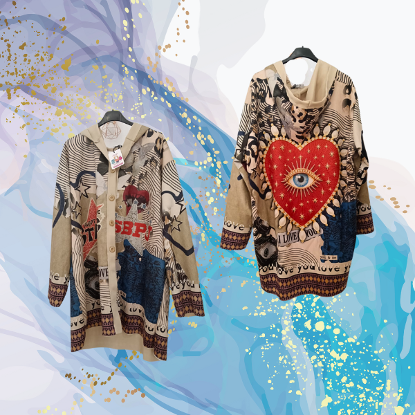 Chaquetón antelina Corazón Sagrado botones