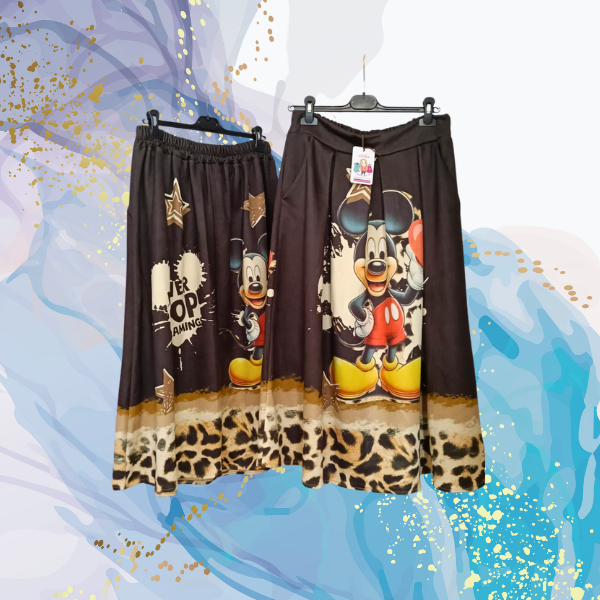 Falda antelina vuelo y bolsillos Mickey Dream