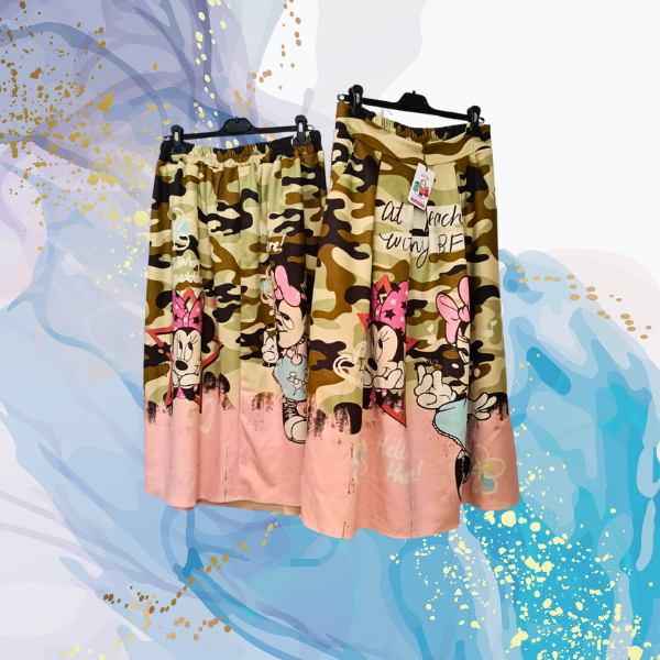 Falda antelina vuelo y bolsillos Minnie Camuflaje