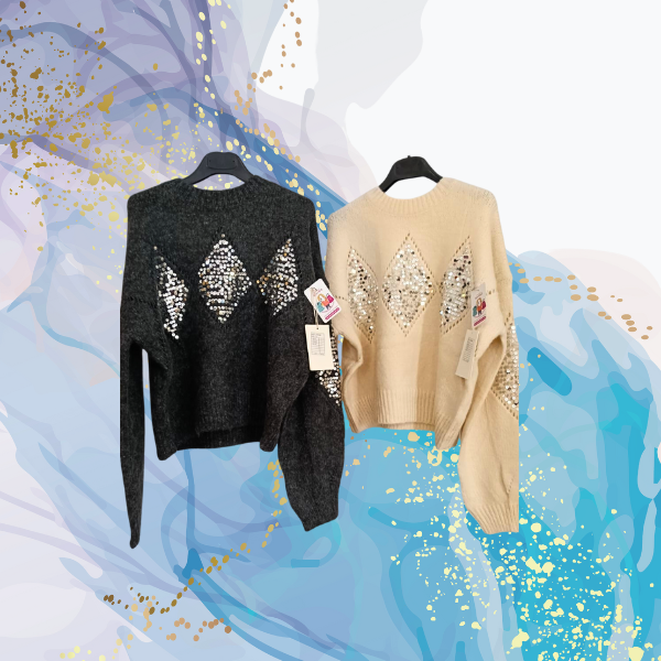 Jersey rombos lentejuelas