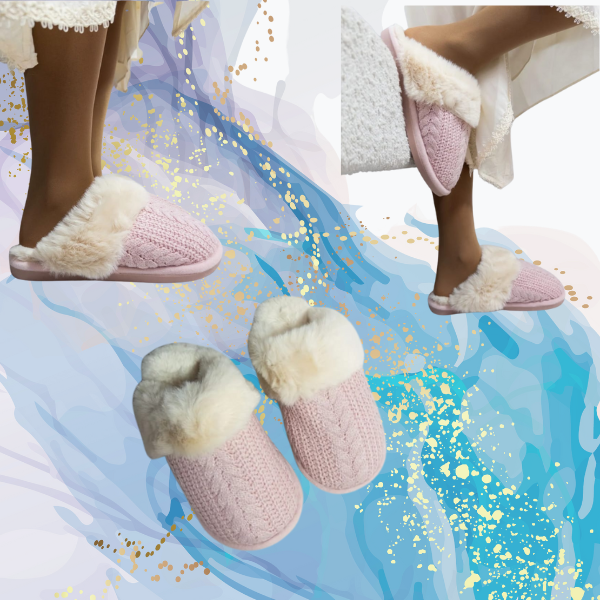 Zapatillas de casa rosa pelito suave