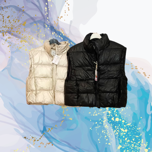 Chaleco plumas acolchado crop