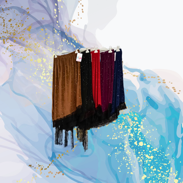 Falda curvy asimétrica brilli aterciopelada