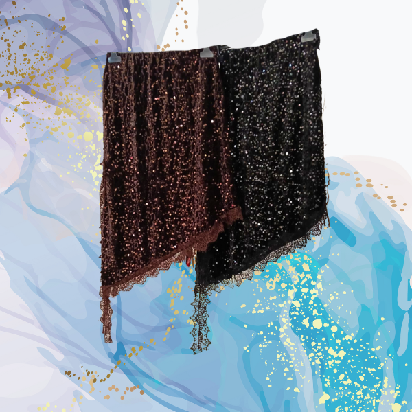Falda lentejuelas asimétrica terciopelo