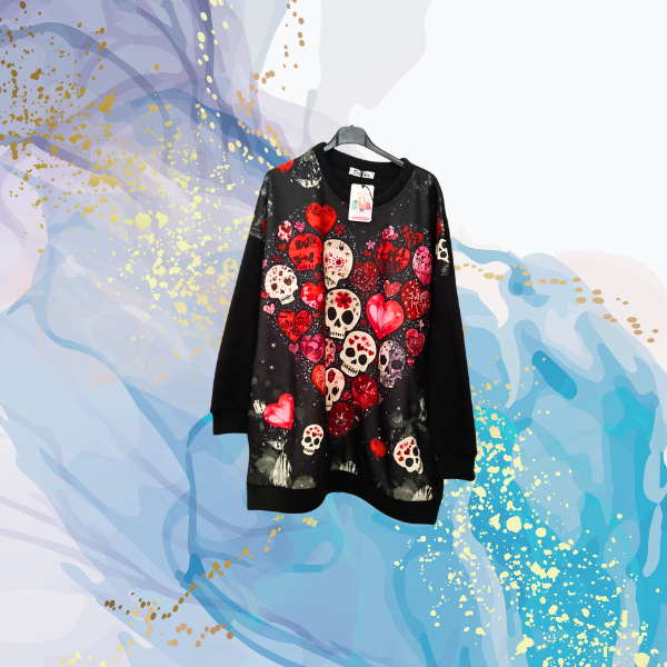 Sudadera polar Corazones Skull