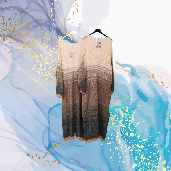 Vestido lana largo escotado