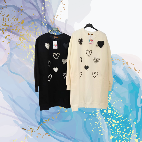 Vestido sudadera corazones brilli