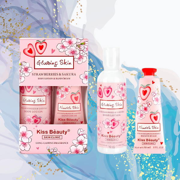 Set Loción Corporal + Crema de Manos Strawberries & Sakura