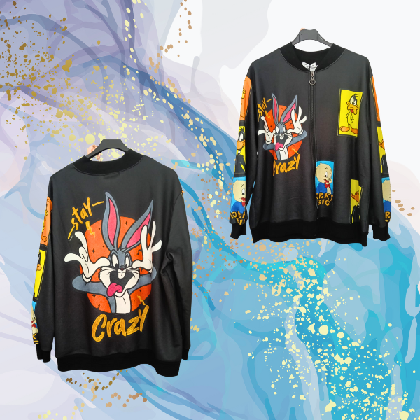Bomber Looney Tunes oversize afelpada
