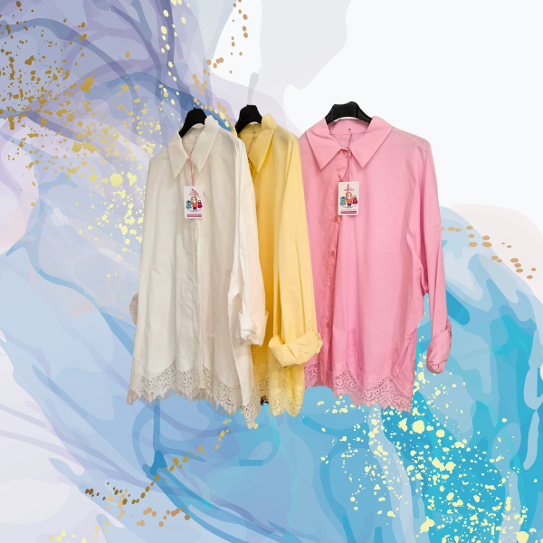 Camisa curvy bajo encaje