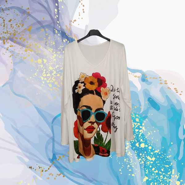 Camiseta Frida oversize viscosa