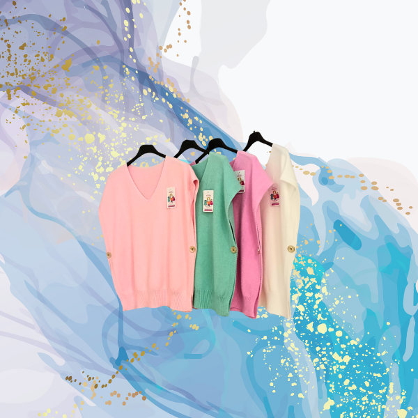 Chaleco punto botones dorados