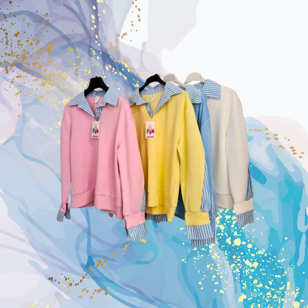 Sudadera cuello camisa talla única