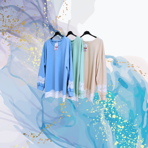 Sudadera curvy neopreno bajo encaje