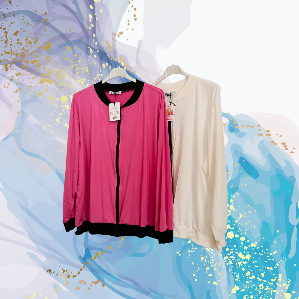 Bomber curvy punto frío lisa