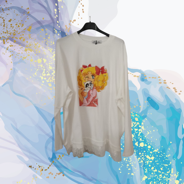 Camiseta Candy Candy encaje y brilli