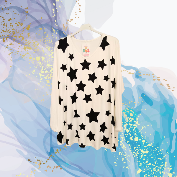 Camiseta curvy Estrellas evasé