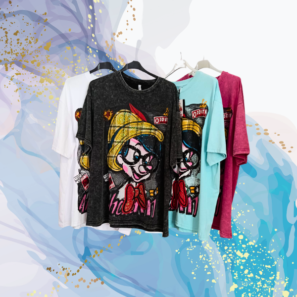 Camiseta maxi Pinocho lentejuelas