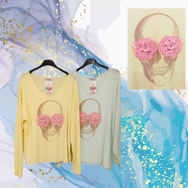 Jersey Calavera flor brilli