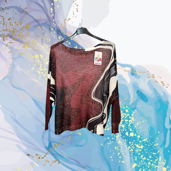 Jersey de hilo ondas granate