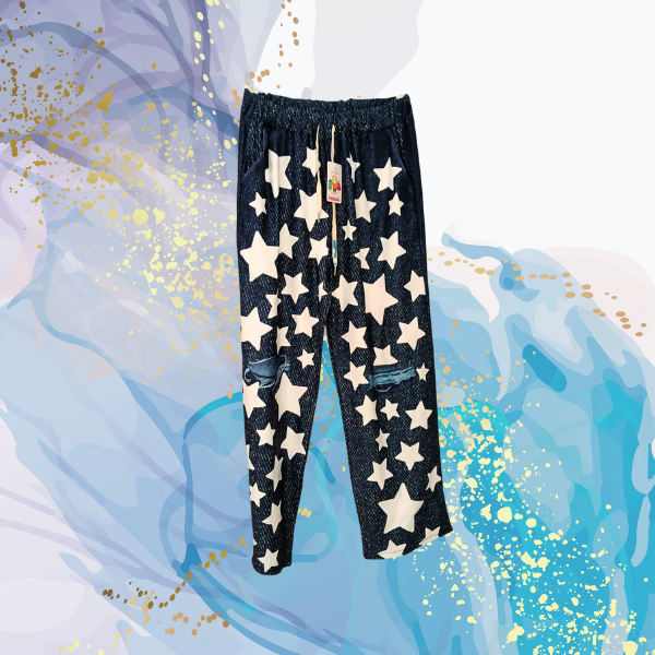 Pantalón curvy estrellas pierna ancha