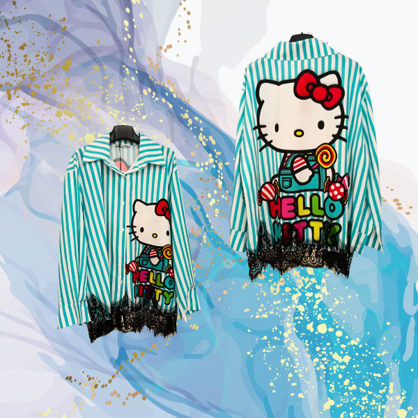 Camisa curvy Kitty rayas