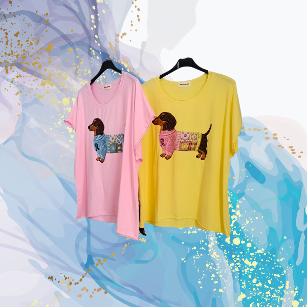 Camiseta Perro Salchicha curvy