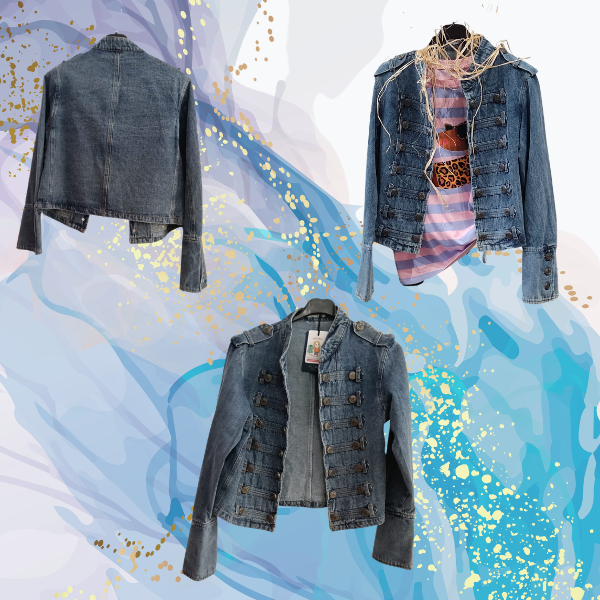 Chaqueta vaquera militar Napoleón corta