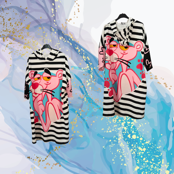 Vestido sudadera Pantera Rosa curvy capucha