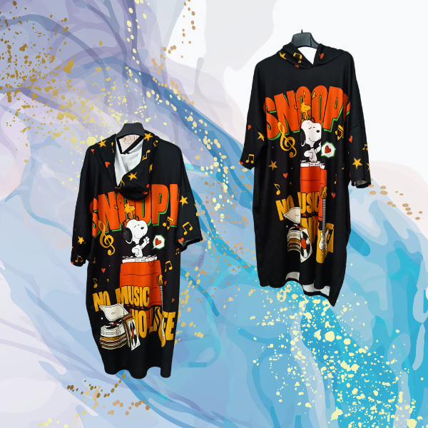 Vestido sudadera Snoopy Music curvy capucha